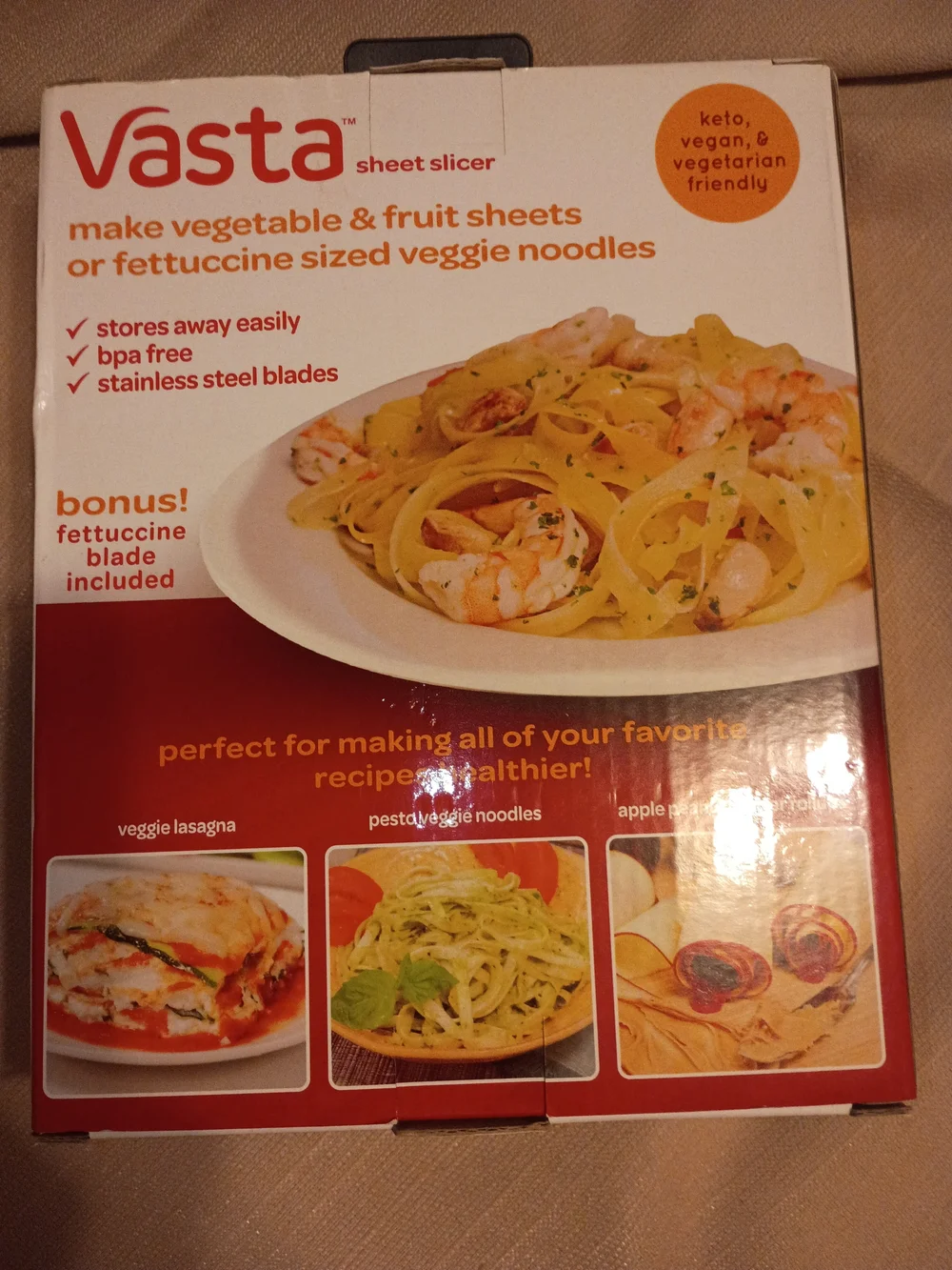 Vasta Vegetable & Fruit Sheet Slicer - White/Red